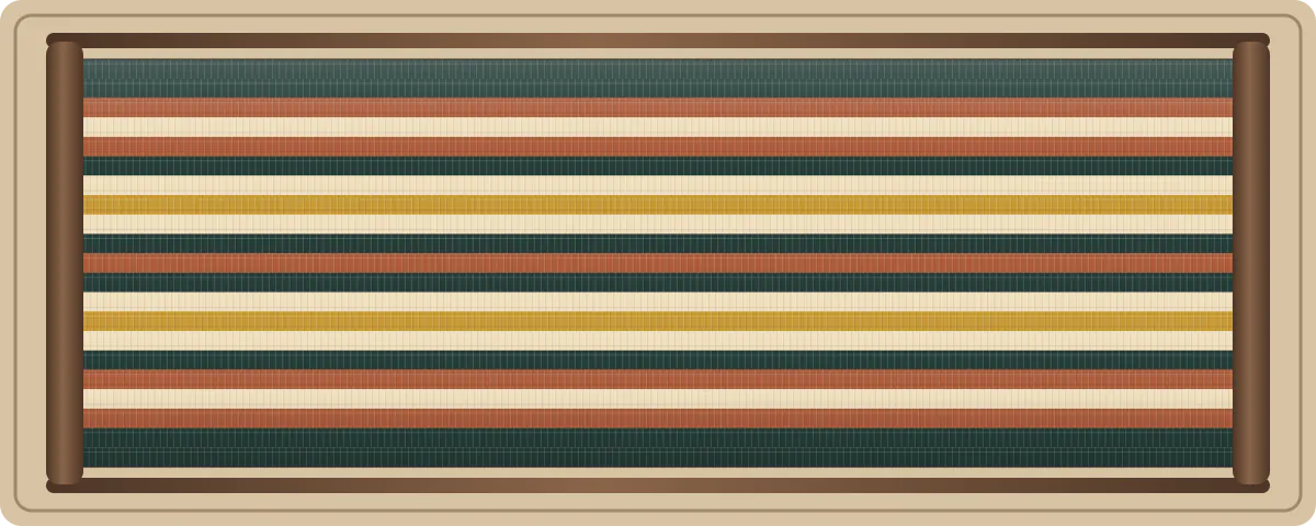 Copper Path free plain-weave inkle loom pattern with 21 warp threads in Loom ink, Burnished copper, Warm cream, Old gold